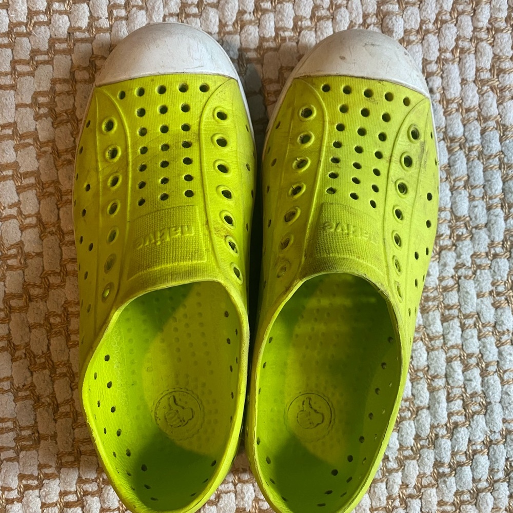 Natives Kids Slip-On Water-Friendly Shoes in Neon Yellow